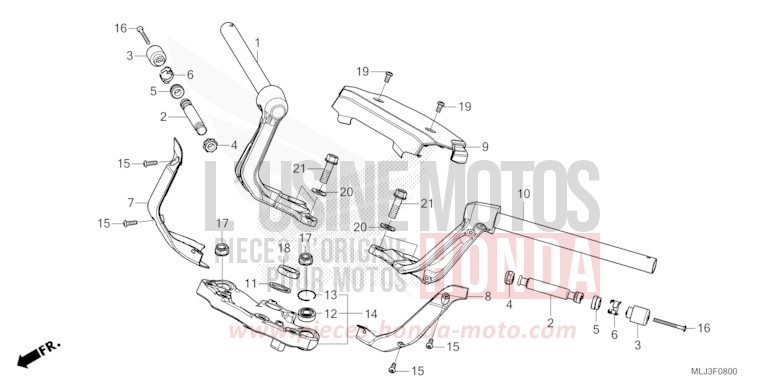 HANDLE PIPE/TOP BRIDGE for Gold Wing MAT IRIDIUM GRAY METALLIC (NHC64) from 2023